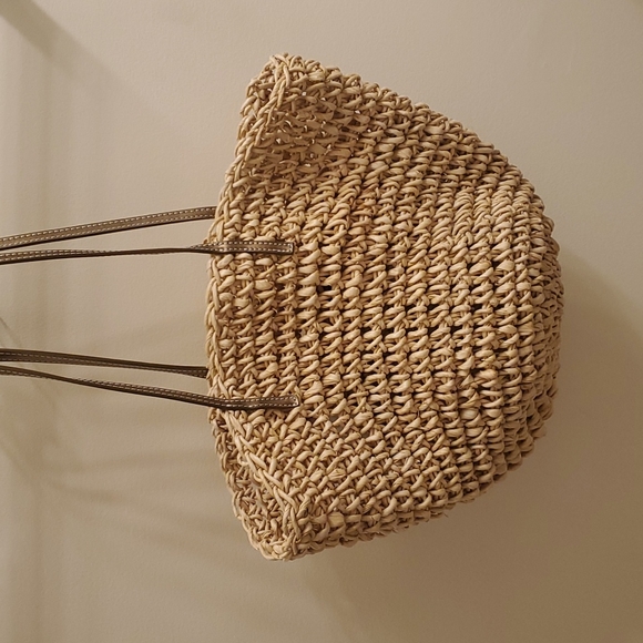 J. Crew Bags J Crew Straw Tote With Leather Handles Poshmark